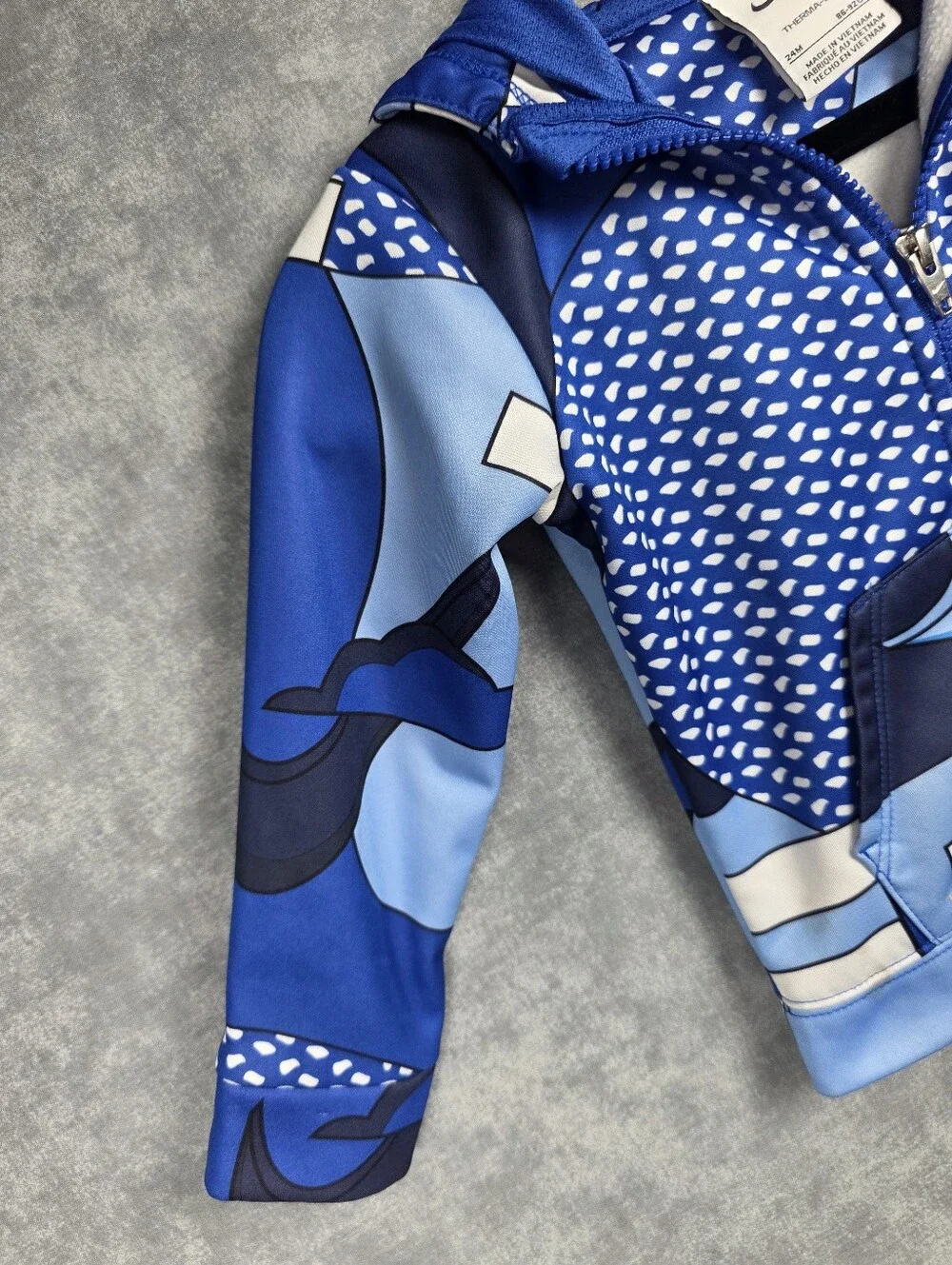 Nike Therma-FIT Toddler Full Zip Hoodie Jacket Blue Graphic 24M